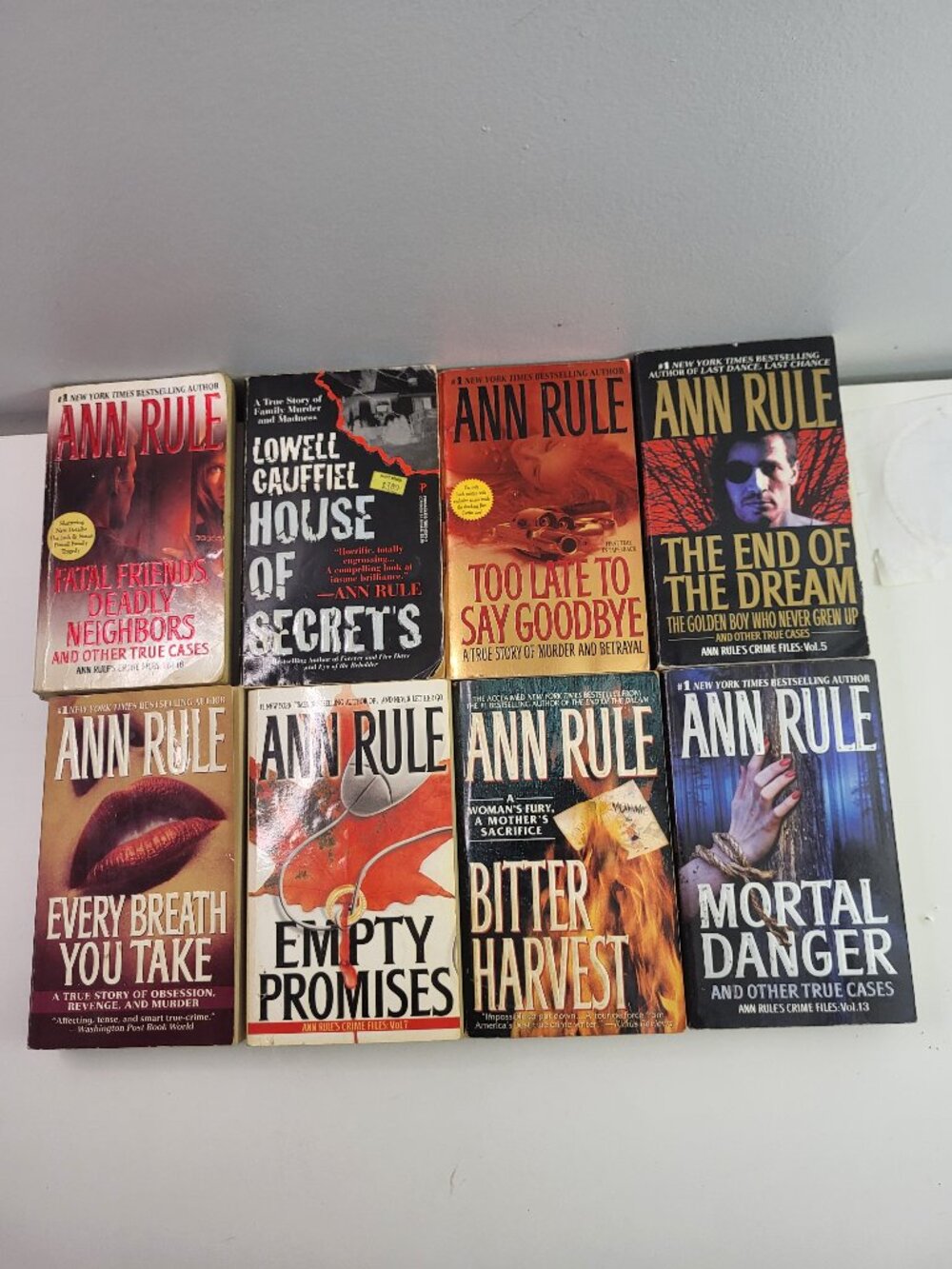 Ann Rule True Crime Book Lot of 8 Bestseller Paperbacks & Cases